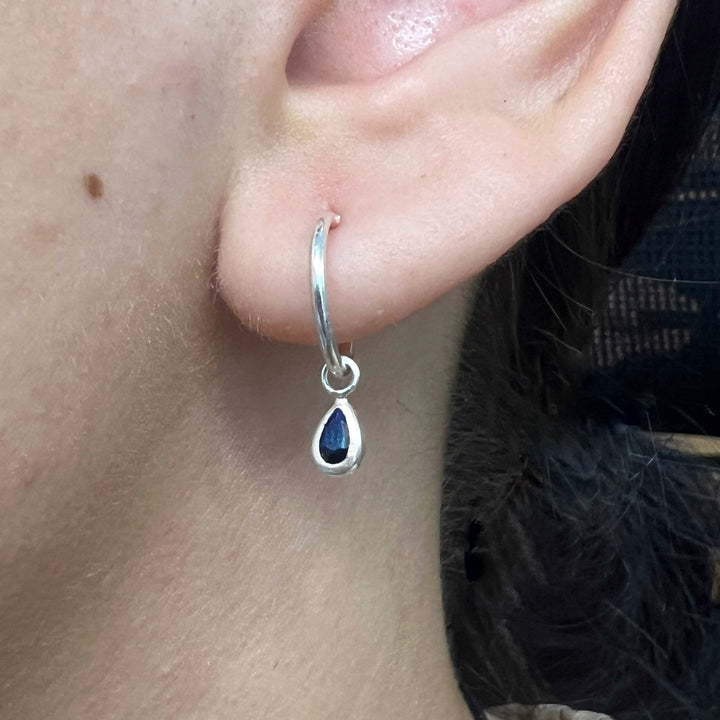 ▷ Argollas Colgantes Gotas 💧 Azules | Nicola Joyería 🇨🇷