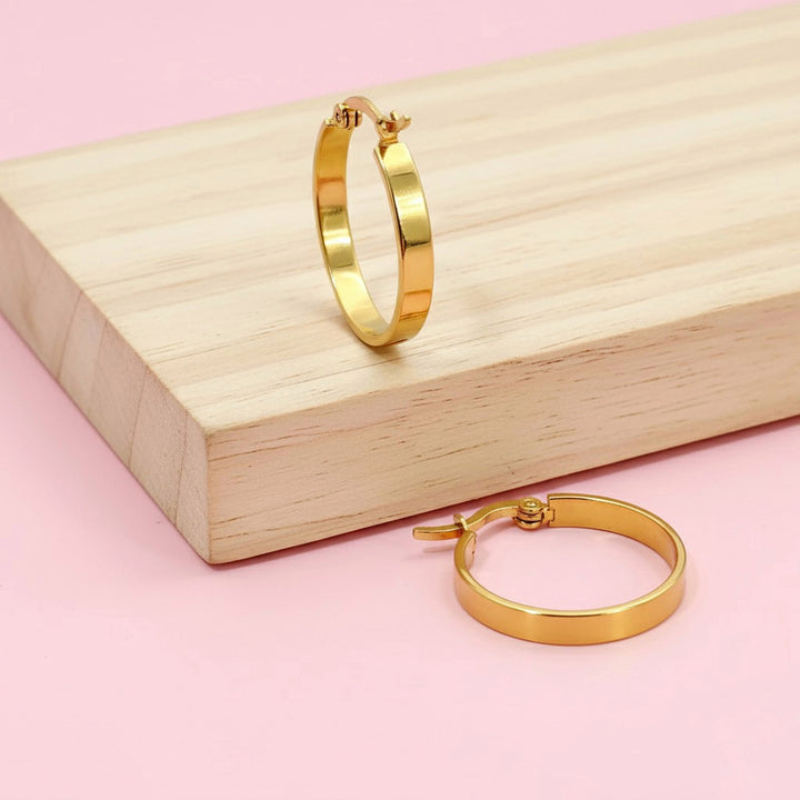 Argollas Nube 20MM Dorada Acero