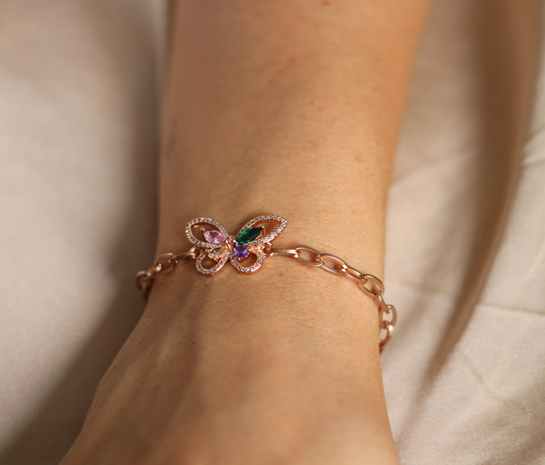 Collar y Pulsera Mariposa 🦋 Oro Rosa
