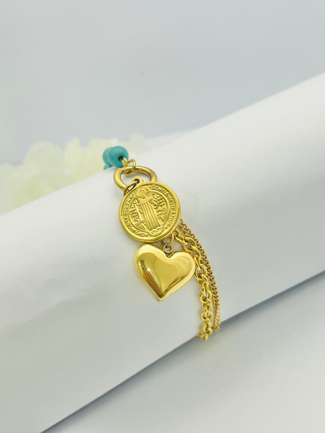 Pulsera Acero San Benito Corazón