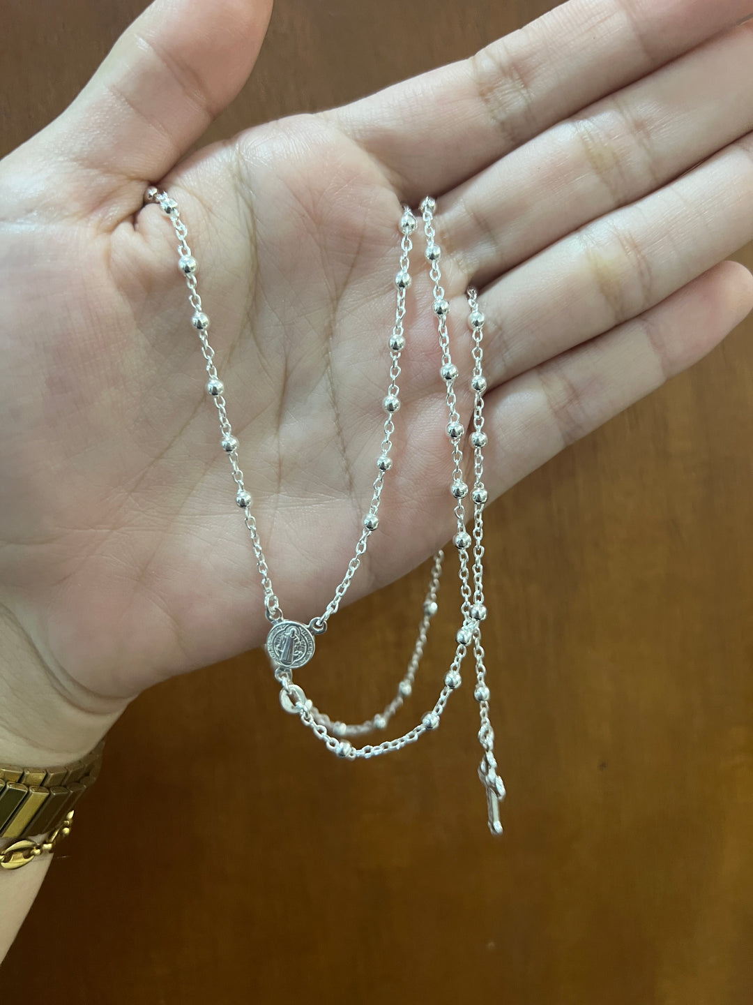 Rosario de Plata San Benito 3mm
