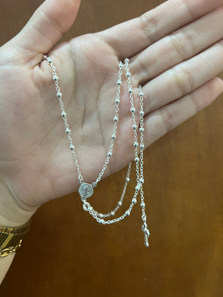 Rosario de Plata San Benito 3mm