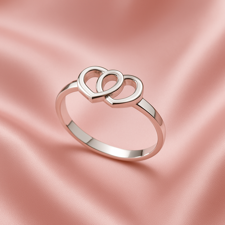 Anillo de Plata Corazón Enlazado