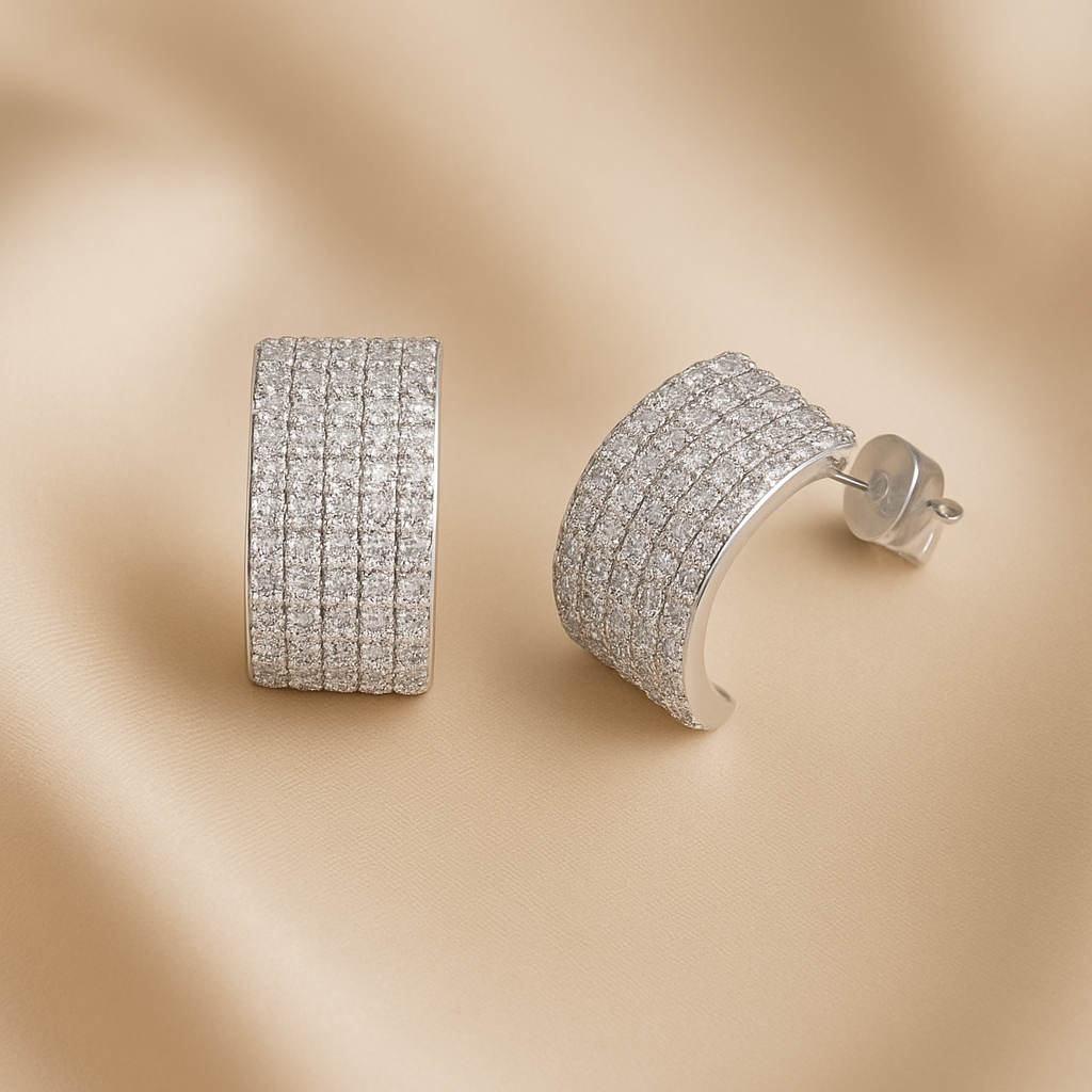 Aretes de Acero Plateado Magia