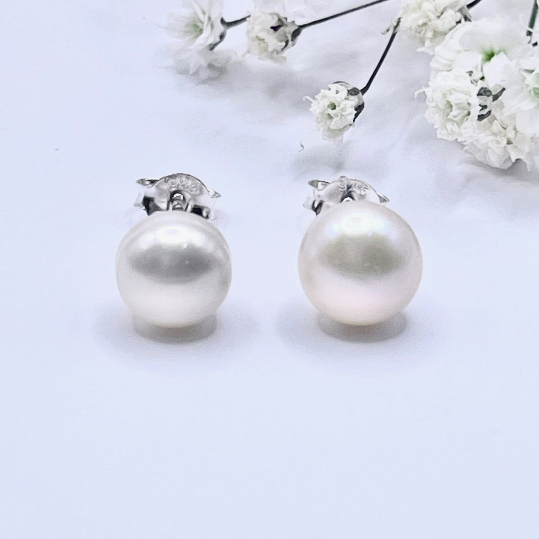 Aretes de Plata Perlas 10MM