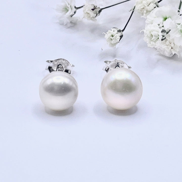 Aretes de Plata Perlas 10MM