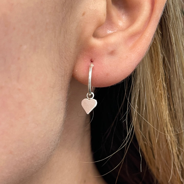 Argollas Colgantes Corazón Liso