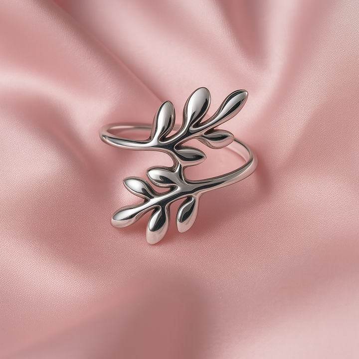 Anillo de Plata Hojas