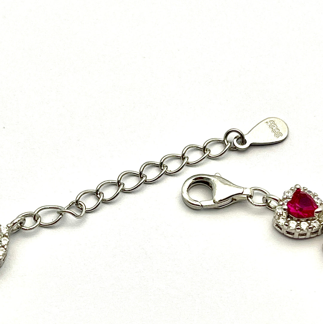 Pulsera Plata Corazones Circonias❤️❤️
