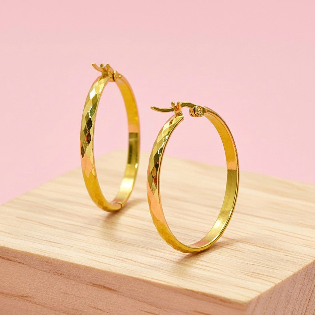 Argollas Verano 30MM Dorada Acero