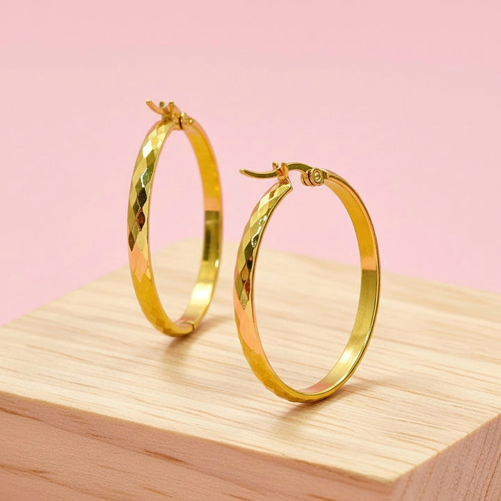 Argollas Verano 30MM Dorada Acero