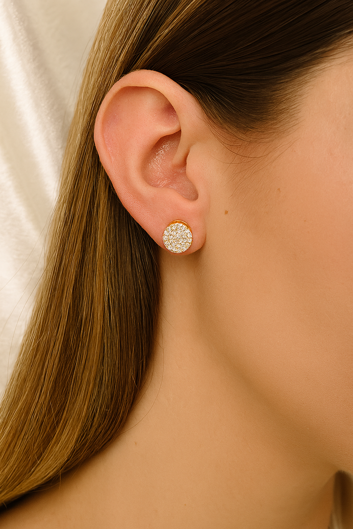 Aretes de Acero Vuelta Dorada