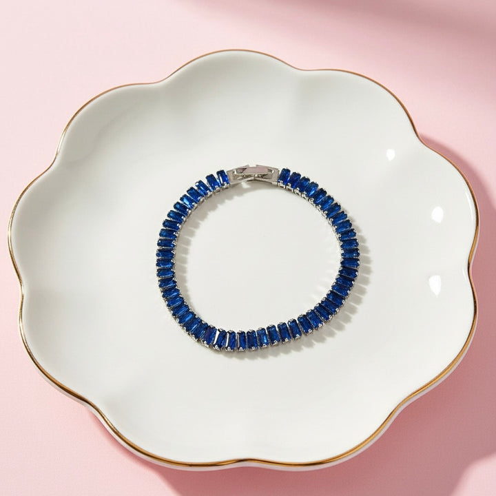 Pulsera Acero Baguettes Azul