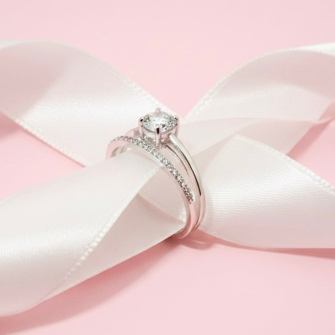 Anillos Dúo Unidos Plata