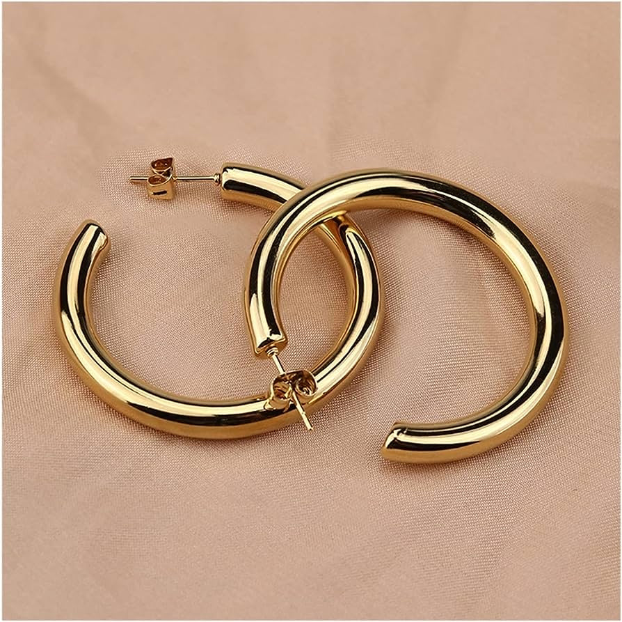 Aretes Acero Brillantes Plateado✨ 30 MM