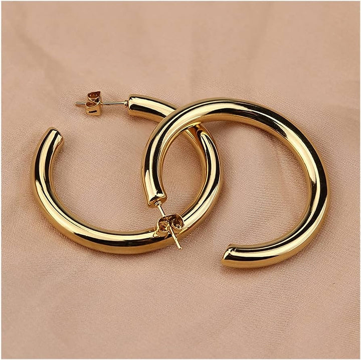 Aretes Acero Brillantes Plateado✨ 30 MM
