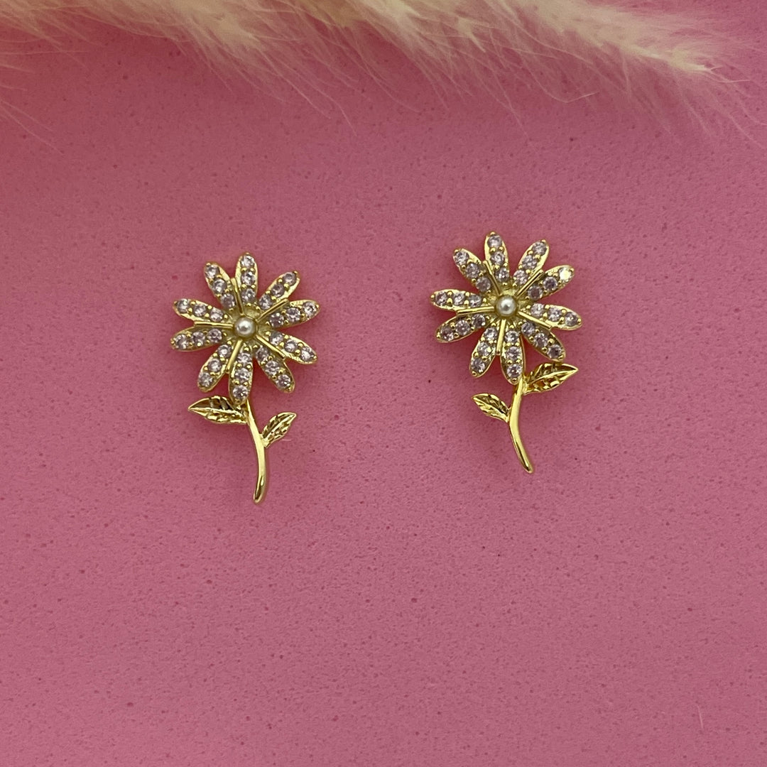 Aretes Acero Dulce Flor Rosa