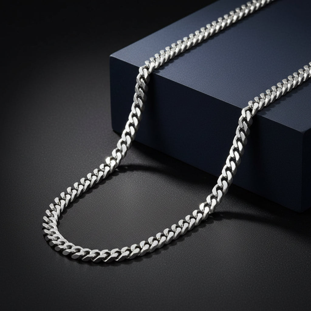 Cadena de Plata - Curb 8MM