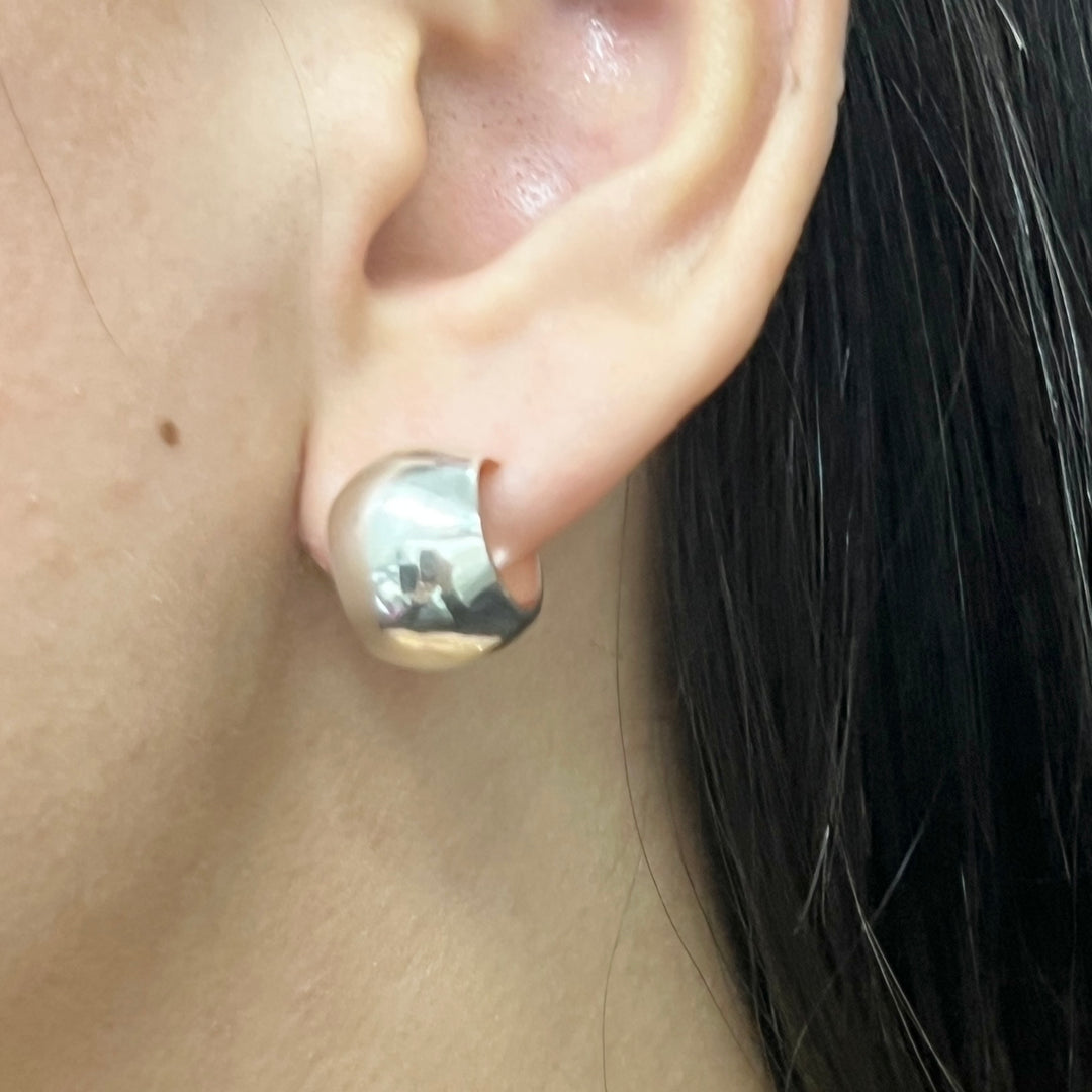 Aretes de Plata Media Argolla