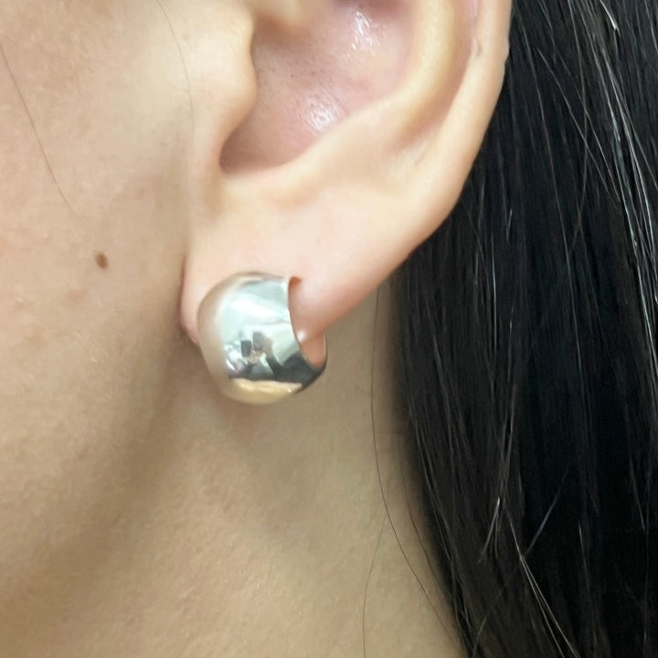 Aretes de Plata Media Argolla