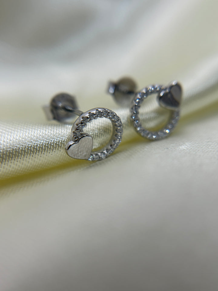 Aretes Plata Circulo Amor