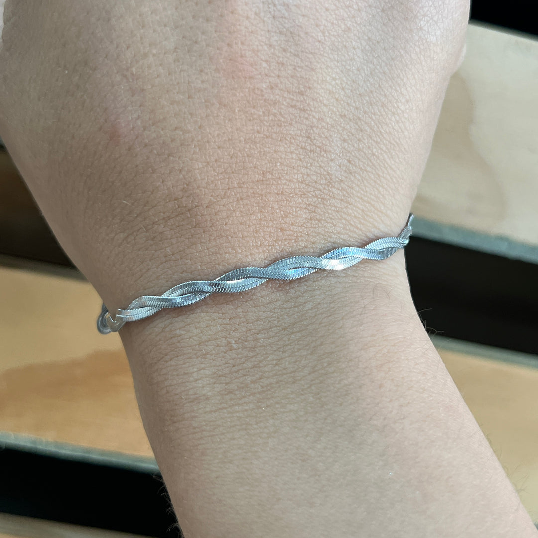 Pulsera Acero Doble Plateada