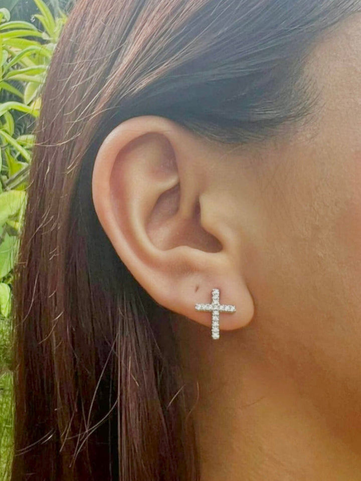 Aretes Acero Cruz ✝️