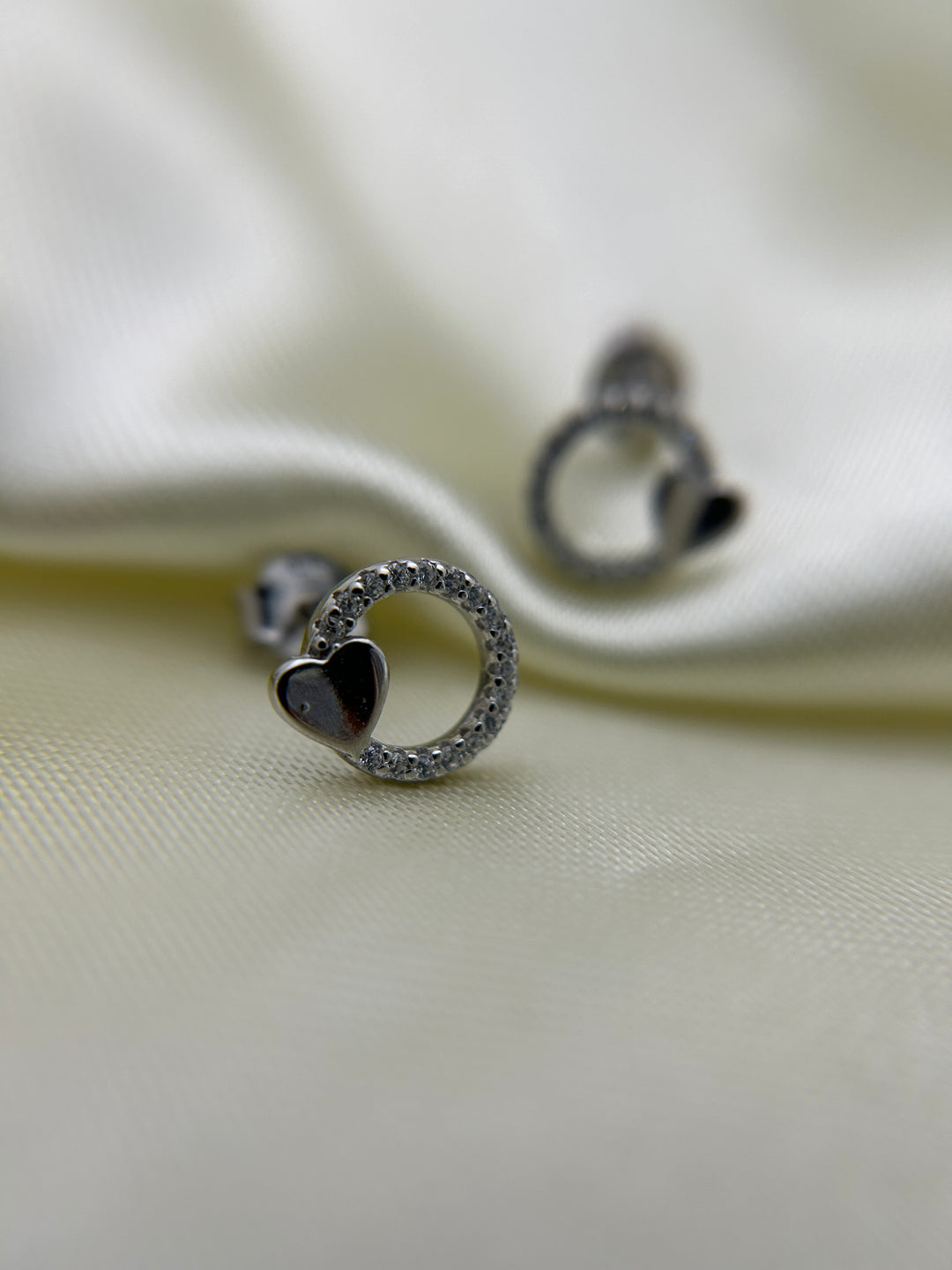 Aretes Plata Circulo Amor