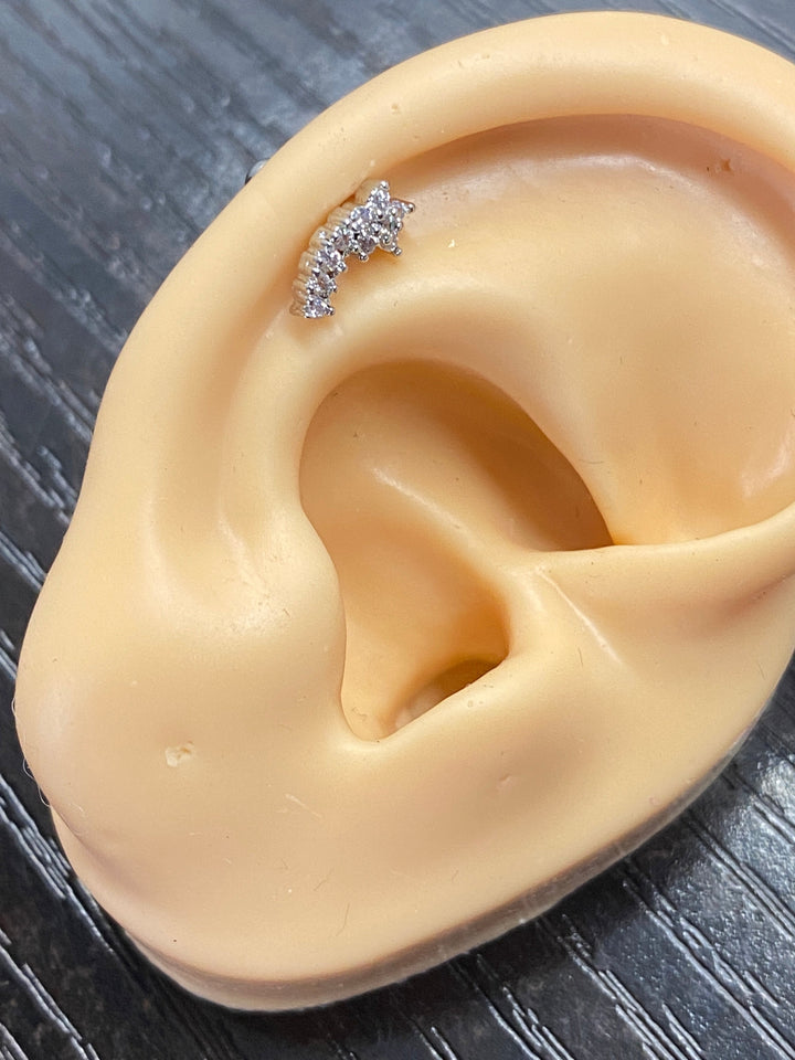 Arete Quirúrgico 💫 Estrella Fugaz Plateado