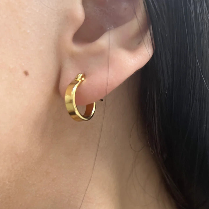 Argollas Nube 10MM Dorada Acero