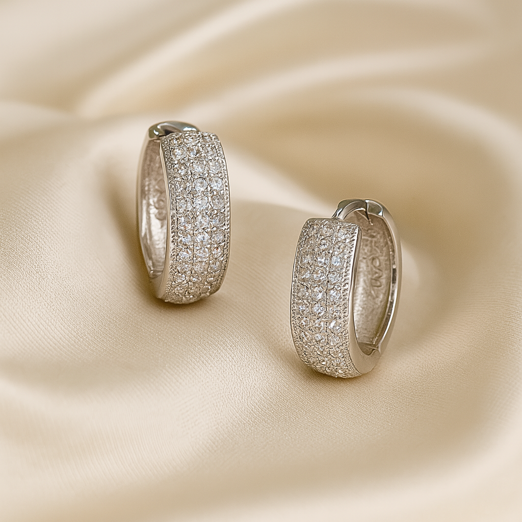 Huggies de Plata Triple Fila 12MM