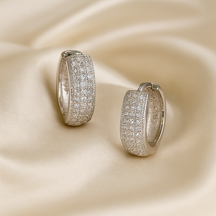 Huggies de Plata Triple Fila 12MM