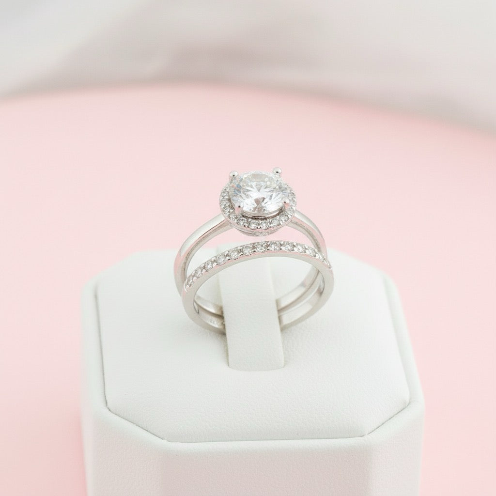 Anillos Dúo Brillo - Plata 925