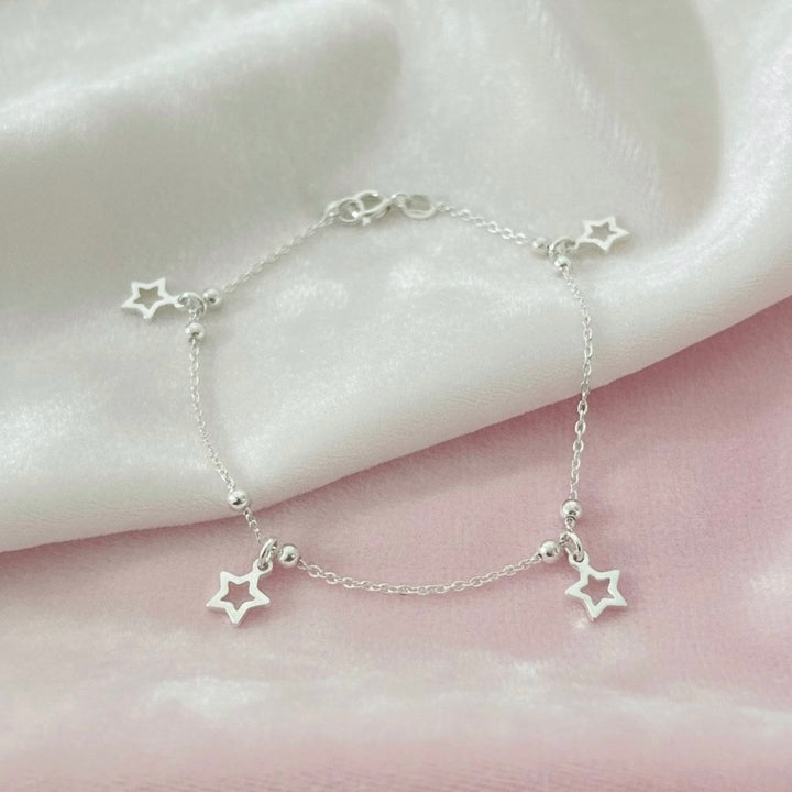 Pulsera Plata Estrellas
