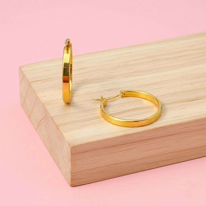 Argollas Nube 25MM Dorada Acero