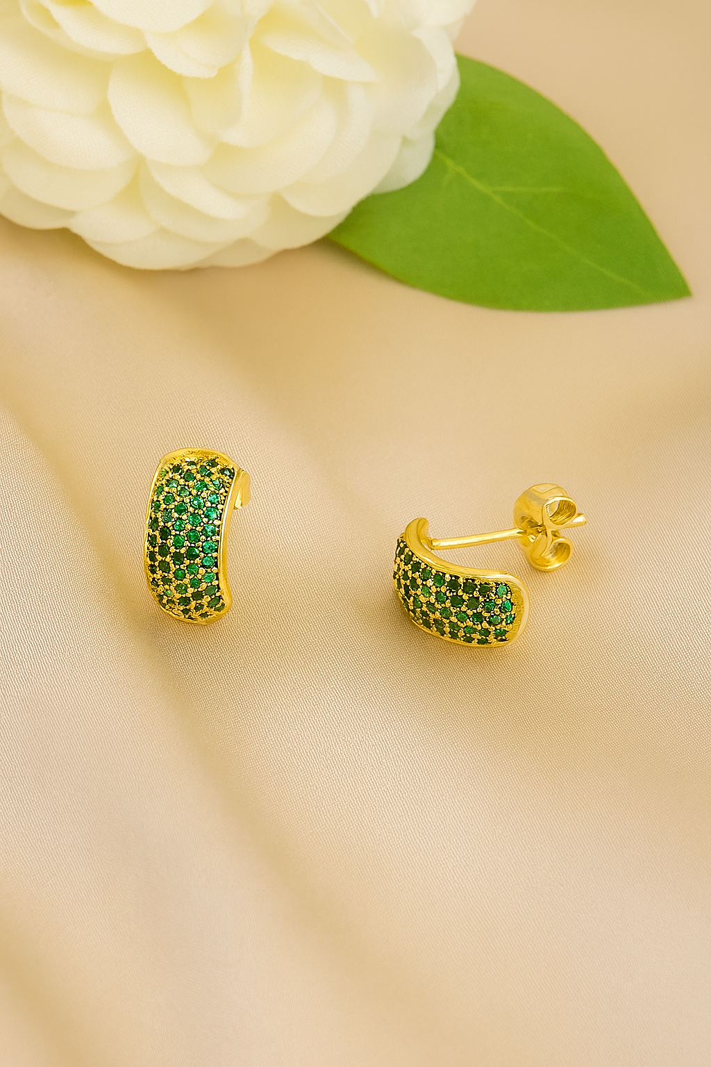 Aretes de Acero Heidi Verde