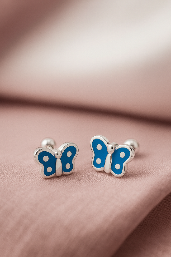 Aretes Plata Bebé Mariposa