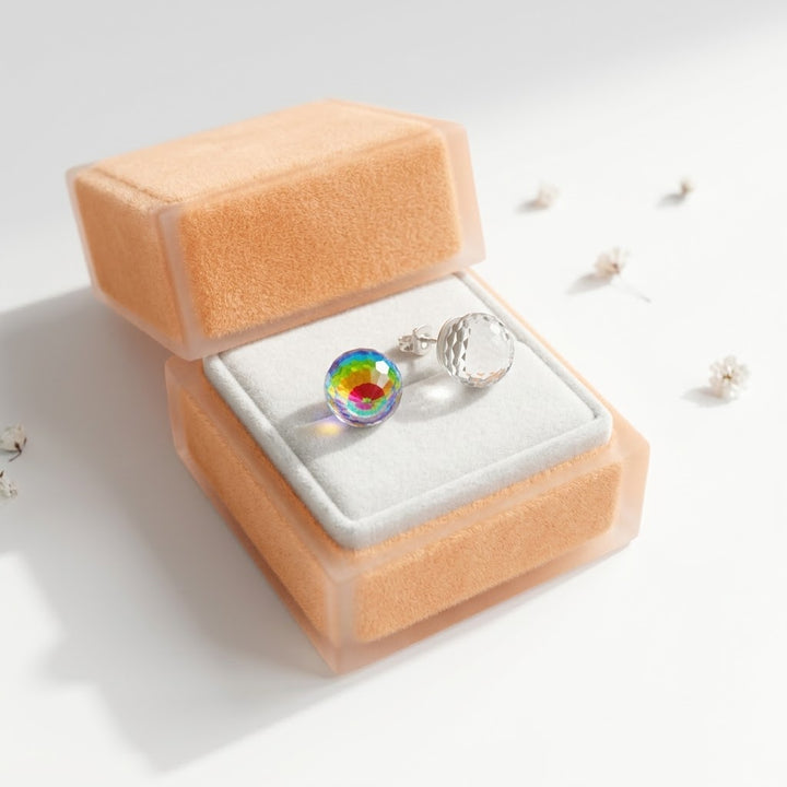 Aretes Bola Tornasol 10MM