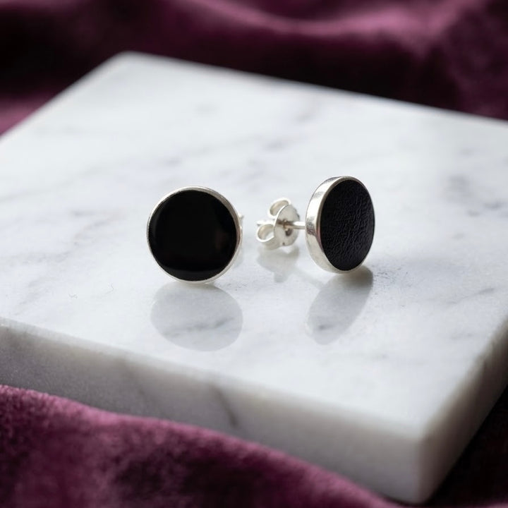 Aretes Ónix Plata 10MM