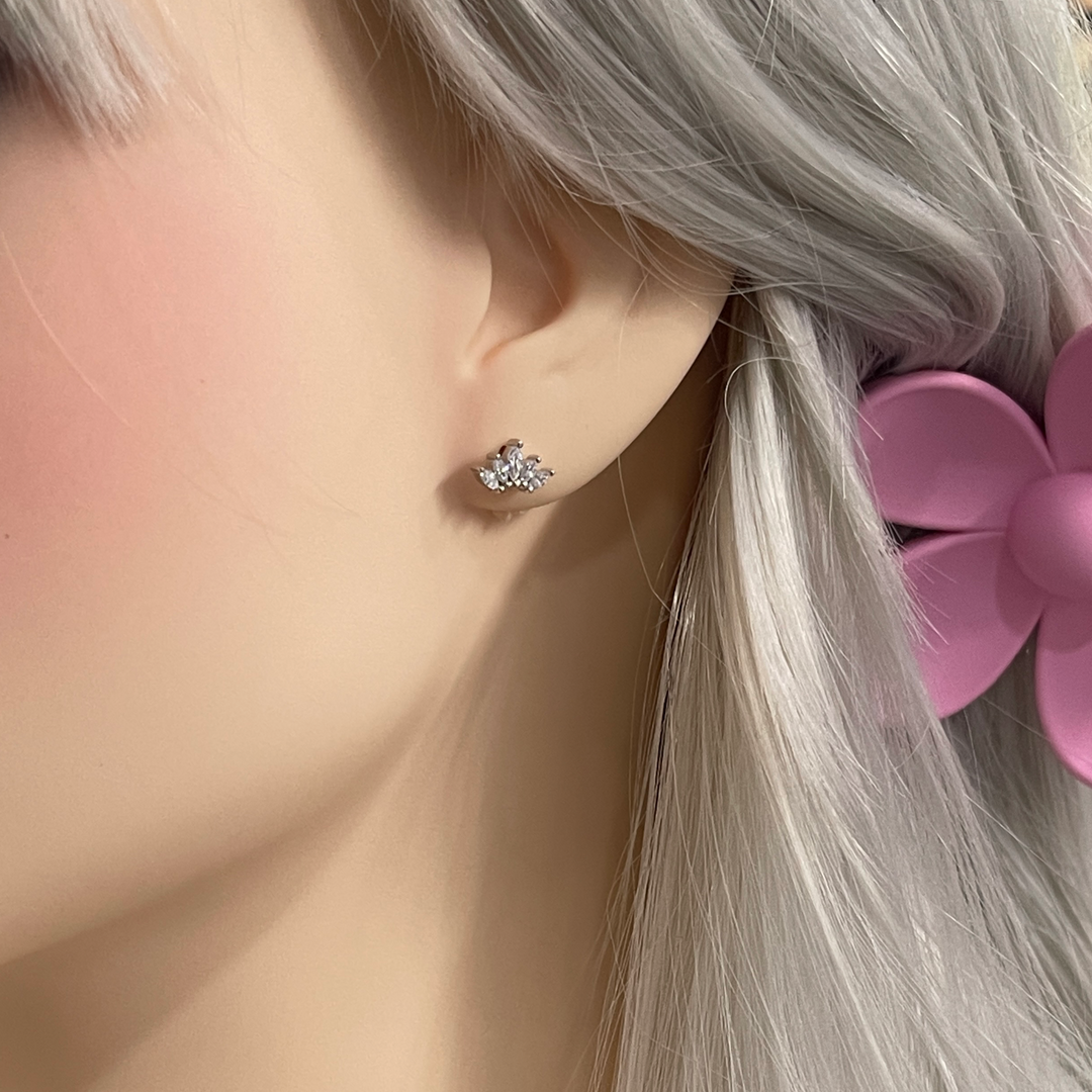 Aretes de Plata Pétalo 9MM