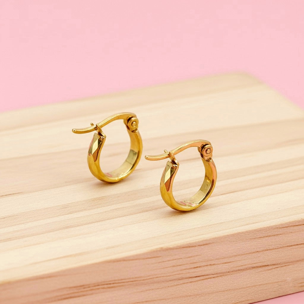 Argollas Verano 10MM Dorada Acero