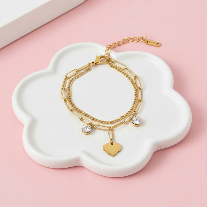 Pulsera Acero Eslabón Corazoncito❤️