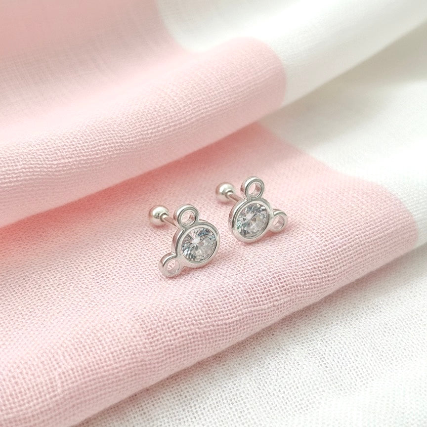 Aretes Plata Bebé Mickey