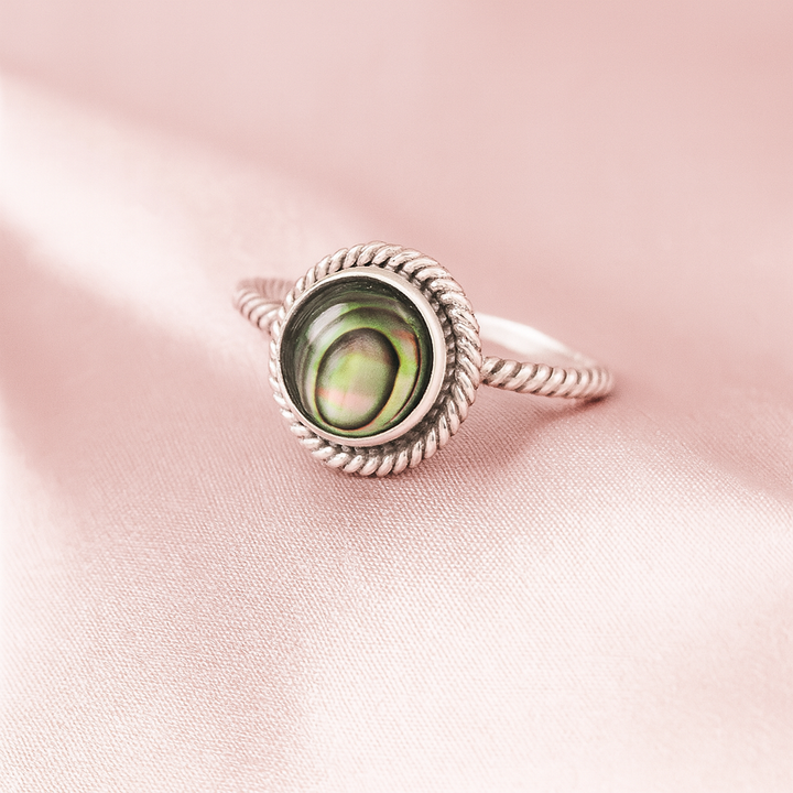 Anillo de Plata Enlazado Abulón