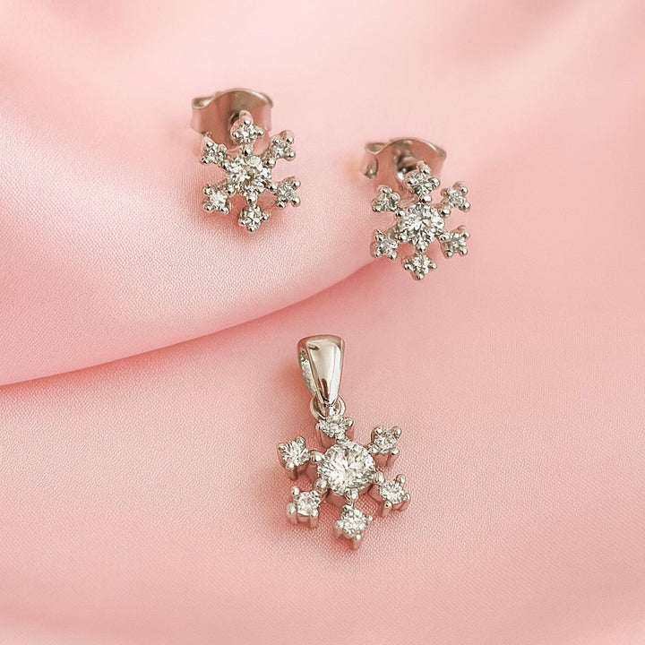 Juego Plata ❄️Copo Nieve Pequeño