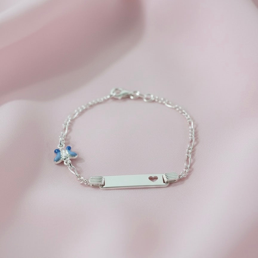 Pulsera Plata Mariposa Niña y Niño
