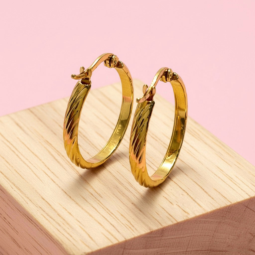 Argollas Océano 20MM Dorada Acero