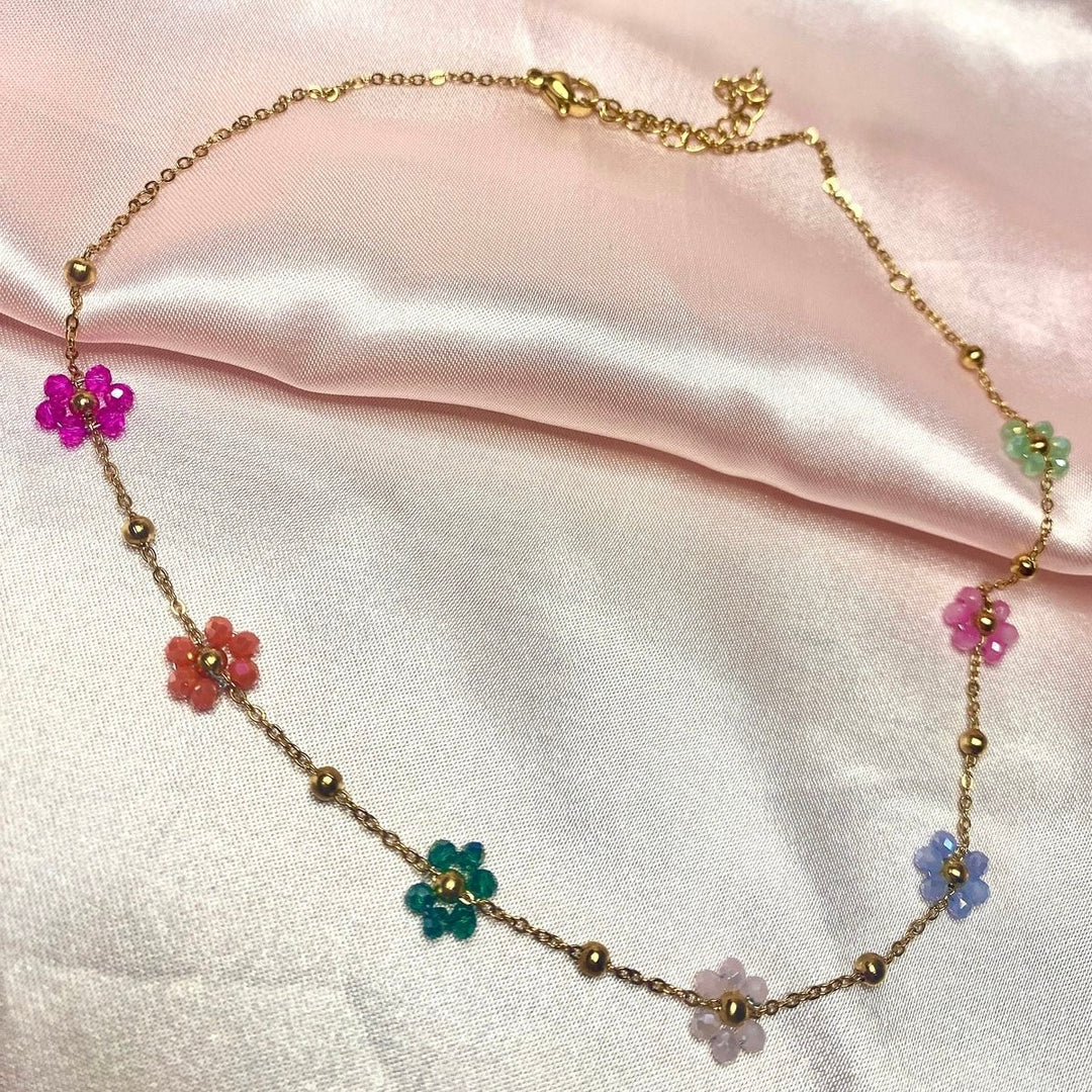 Gargantilla de Acero Flores 🌸🌼🌺
