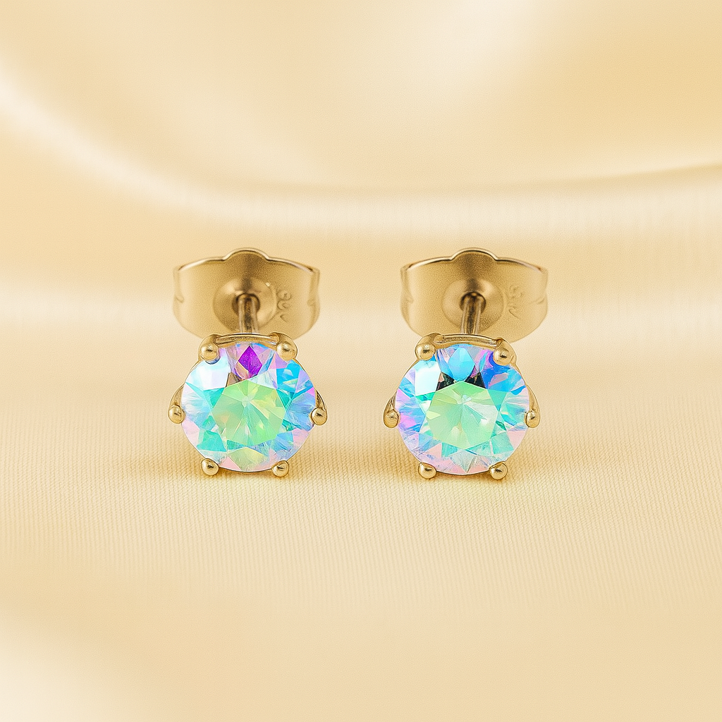 Aretes de Acero Chispa Color