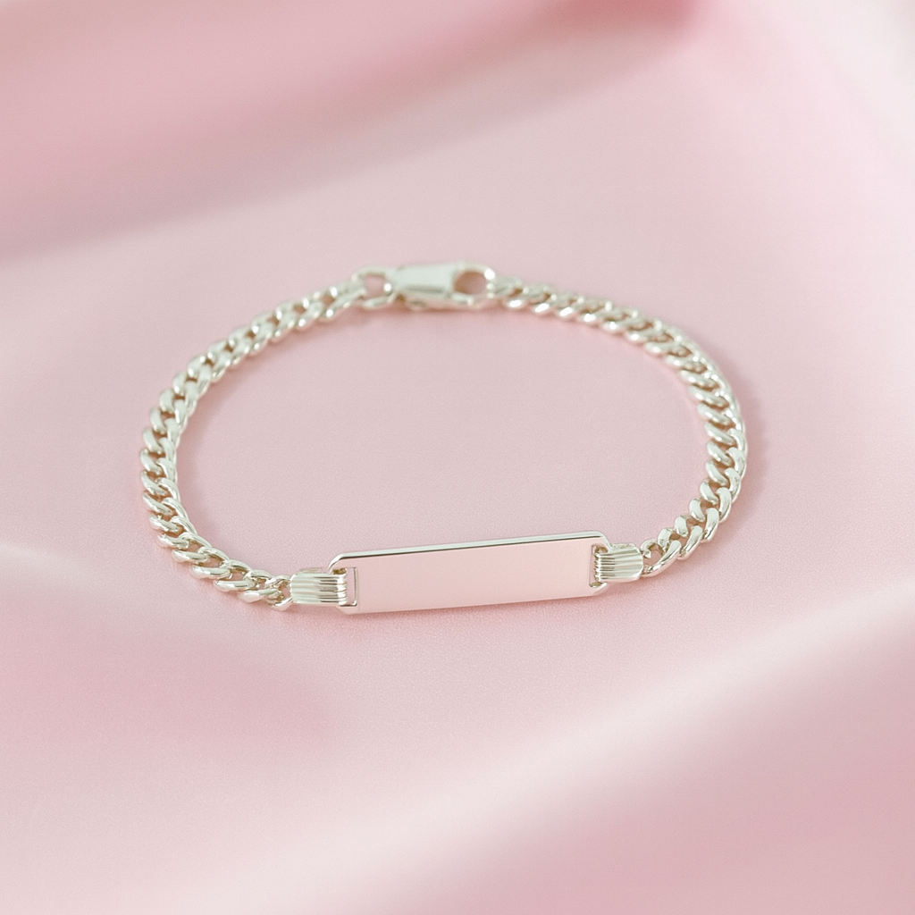 Pulsera Plata Niña y Niño Curb